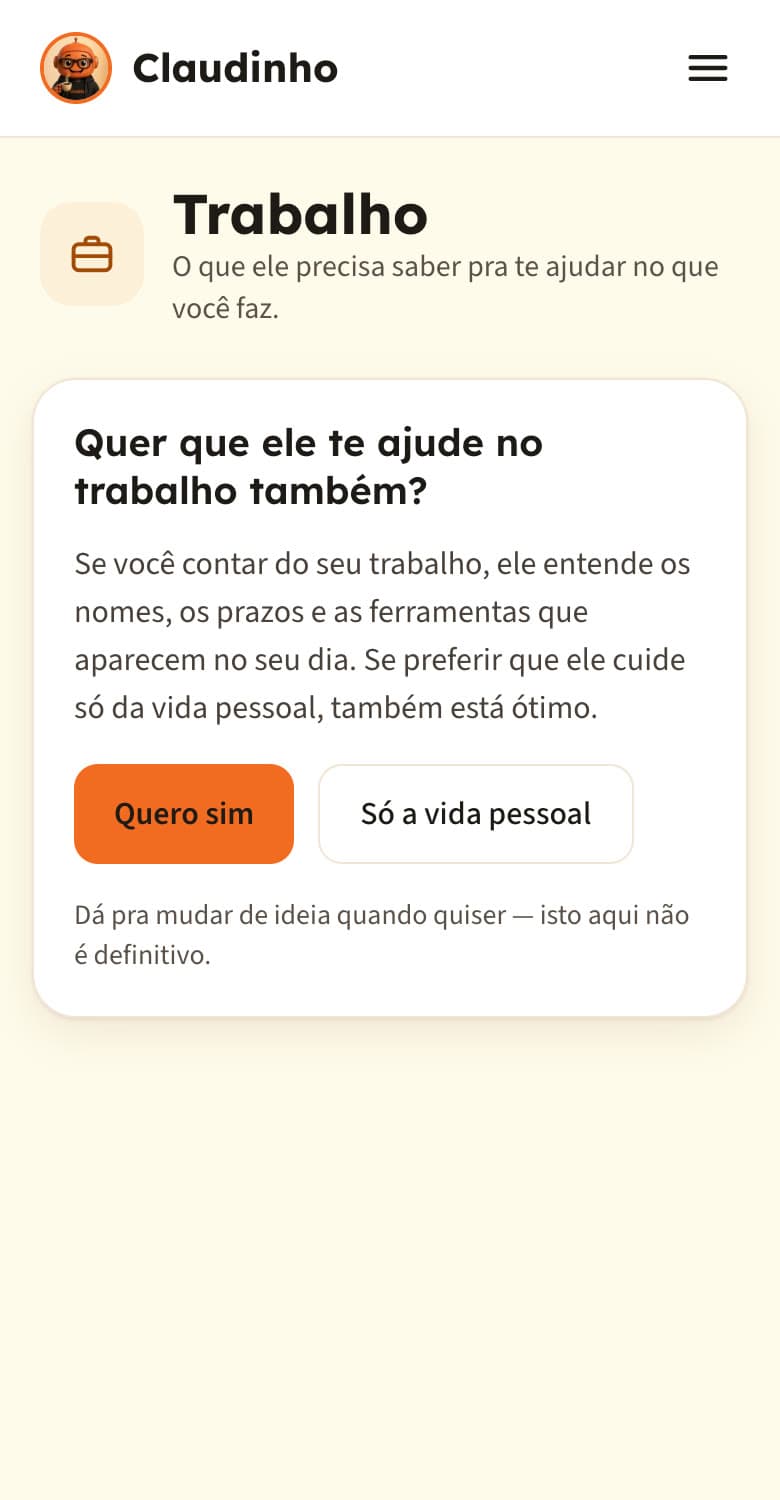 Tela Trabalho do painel